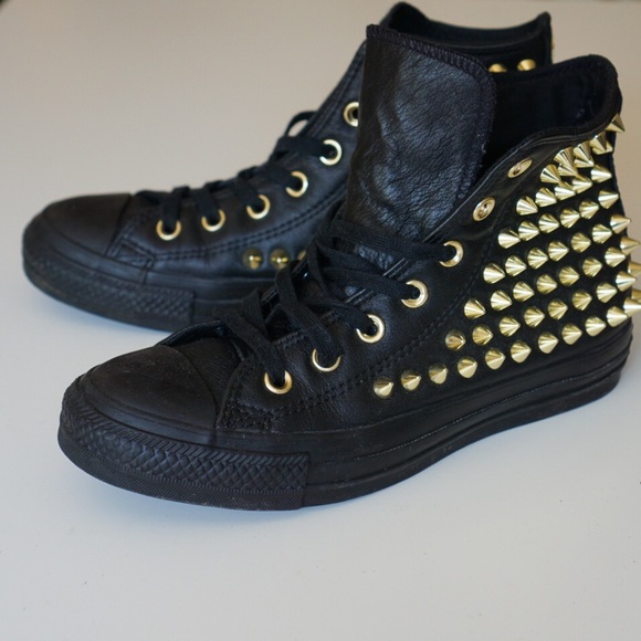 studded leather converse